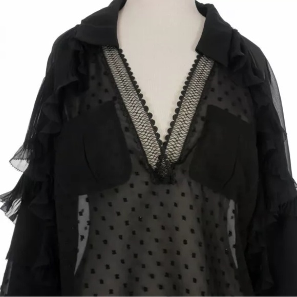 SELF-PORTRAIT Exquisite brand Lace shirt blouse Ruffle long sleeve 🌹 - Picture 2 of 7